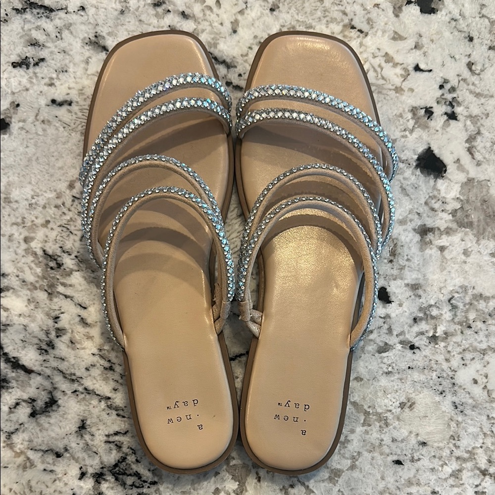 Elegant Tan and Silver Women's Sandals